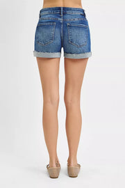 Back view of the DARK RISEN Low Rise Cuffed Shorts, styled with polished comfort for work, travel, and everyday wear, made for women who want repeat outfit options.