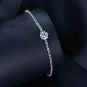 Close-up detail of the 925 Sterling Silver Zircon Bracelet, styled with soft-shine jewelry for daily outfits and gifting, made for women who want stackable jewelry.
