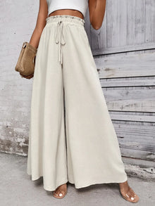 Bundle outfit view of the Beige Women's Elegant Honey Tied High Waist Wide Pants for Office & Everyday Wear, styled with polished comfort for work, travel, and everyday wear, made for women who want repeat outfit options.