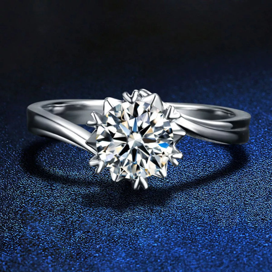 Front view of the Silver Moissanite Ring, styled with delicate sparkle for daily wear and gifting, made for women who want refined jewelry.