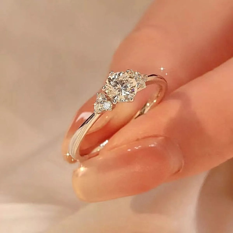 Front view of the Silver Moissanite Ring, styled with delicate sparkle for daily wear and gifting, made for women who want refined jewelry.