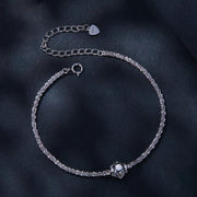 Side view of the 925 Sterling Silver Zircon Bracelet, styled with soft-shine jewelry for daily outfits and gifting, made for women who want stackable jewelry.