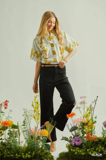 Bundle outfit view of the Black Women's Elegant Umgee Button Stretched Pants for Office & Everyday Wear, styled with polished comfort for work, travel, and everyday wear, made for women who want repeat outfit options.