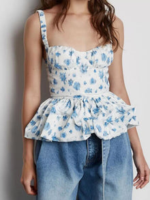 Bundle outfit view of the Light Blue Women's Elegant Floral Tank Top for Layering & Everyday Outfits, styled with polished boutique styling for day-to-night outfits, made for women who want easy layering.