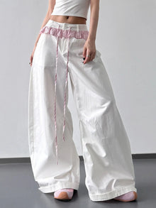 Bundle outfit view of the White Women's Elegant Wide Leg Drawstring Casual Pants for Office & Everyday Wear, styled with polished comfort for work, travel, and everyday wear, made for women who want repeat outfit options.