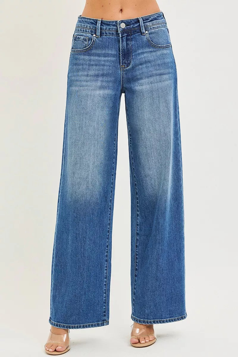 Front view of the MEDIUM Slouchy Baggy Jeans, styled with polished comfort for work, travel, and everyday wear, made for women who want repeat outfit options.