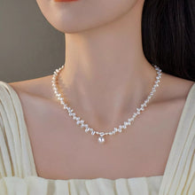 Bundle outfit view of the White Women's Lace Pearl Minimalist Irregular Freshwater Pendant Necklace for Everyday Styling & Gifting, styled with layered jewelry for everyday styling and gifting, made for women who want refined neckline detail.