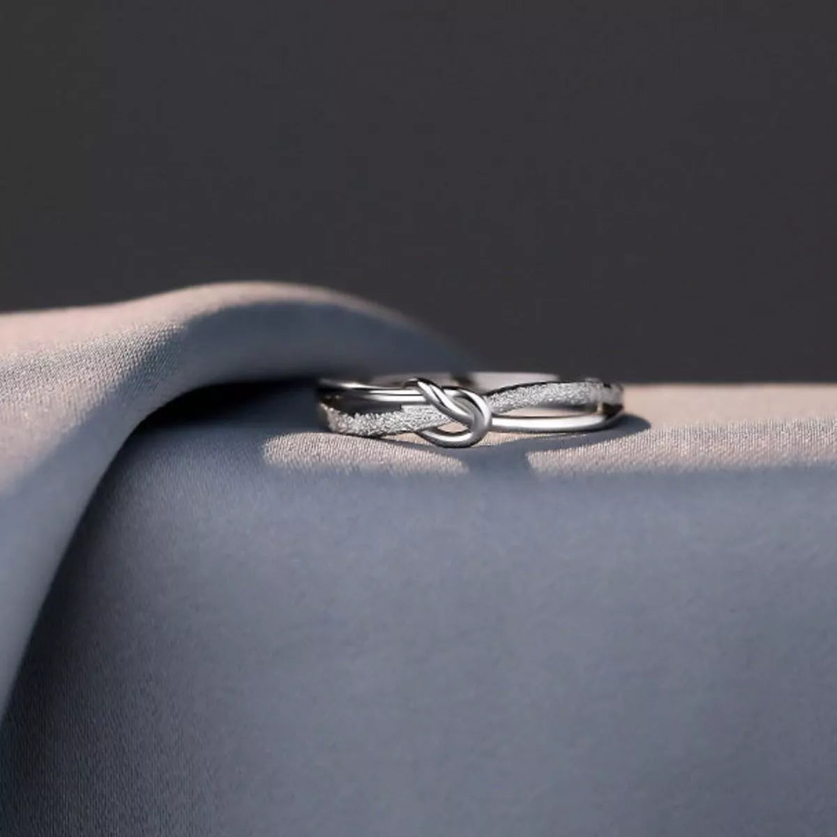 Stacked styling view of the Women's Silver Minimalist 925 Sterling Knot Ring for Everyday Styling & Gifting, styled with delicate sparkle for daily wear and gifting, made for women who want refined jewelry.