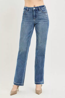 Bundle outfit view of the Medium RISEN Tummy Control 4way Stretch Mid Rise Straight Crease Line, styled with polished boutique styling for day-to-night outfits, made for women who want easy layering.