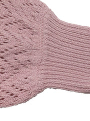 Side view of the Pink V-Neck Openwork Long Sleeve Sweater, styled with polished boutique styling for day-to-night outfits, made for women who want easy layering.
