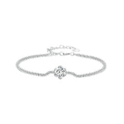 Shine detail of the 925 Sterling Silver Zircon Bracelet, styled with soft-shine jewelry for daily outfits and gifting, made for women who want stackable jewelry.