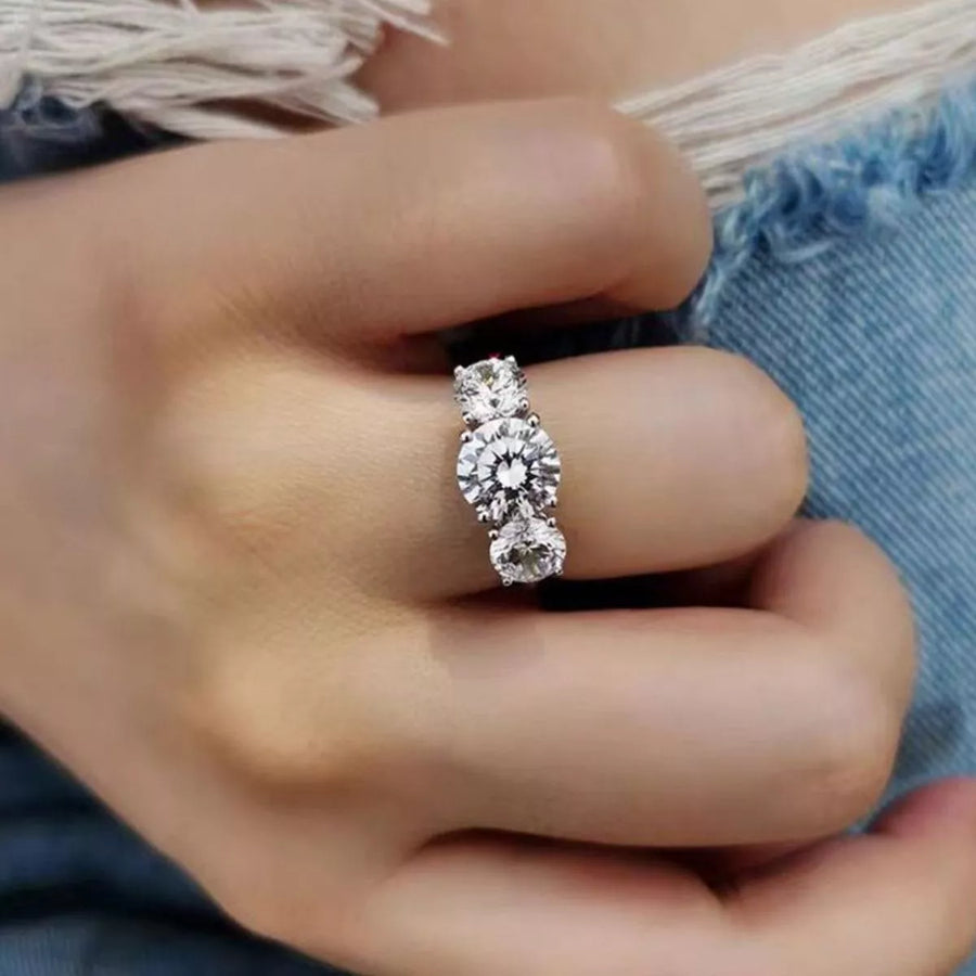 Front view of the Silver Moissanite Ring, styled with delicate sparkle for daily wear and gifting, made for women who want refined jewelry.
