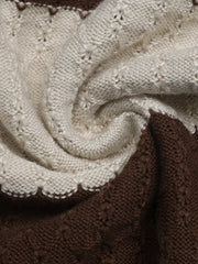 Fabric detail of the Coffee Brown Striped V-Neck Knit Top, styled with polished boutique styling for day-to-night outfits, made for women who want easy layering.