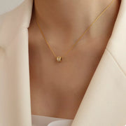 Minimalist Gold Zircon Necklace thumbnail 1