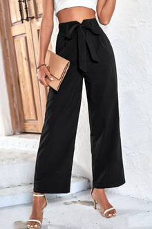 Bundle outfit view of the Black Women's Elegant Perfee Belted High Rise Wide Pants for Office & Everyday Wear, styled with polished comfort for work, travel, and everyday wear, made for women who want repeat outfit options.