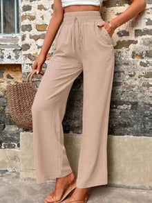 Bundle outfit view of the Khaki Women's Elegant Tied High Waist Wide Leg Pants for Office & Everyday Wear, styled with polished comfort for work, travel, and everyday wear, made for women who want repeat outfit options.