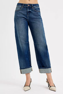 Bundle outfit view of the DARK Women's Elegant Risen Slouchy Crop Barrel Cuffed Jeans for Office & Everyday Wear, styled with polished comfort for work, travel, and everyday wear, made for women who want repeat outfit options.