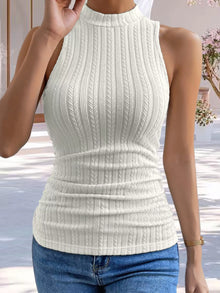 Bundle outfit view of the White Women's Elegant Knit Tank Top for Layering & Everyday Outfits, styled with polished boutique styling for day-to-night outfits, made for women who want easy layering.