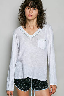Bundle outfit view of the OFF WHITE Women's Elegant Knit Pol Contrast Hand Stitch V Top for Layering & Everyday Outfits, styled with polished boutique styling for day-to-night outfits, made for women who want easy layering.
