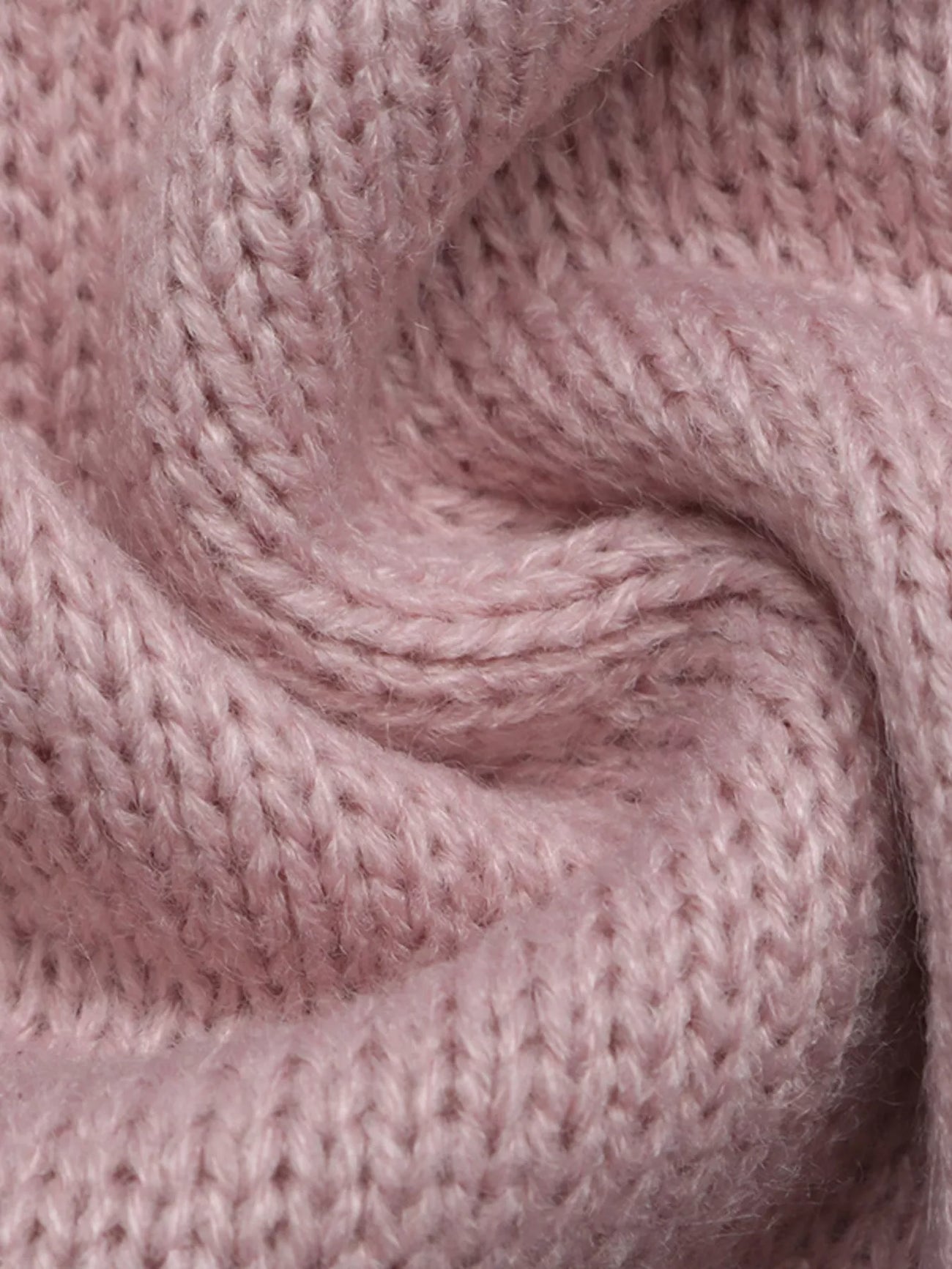 Neckline detail of the Pink V-Neck Openwork Long Sleeve Sweater, styled with polished boutique styling for day-to-night outfits, made for women who want easy layering.