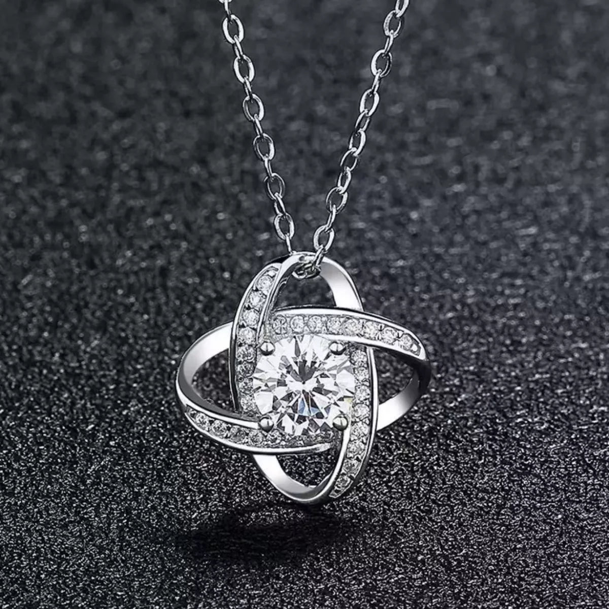 Pendant close-up of the Women's Lace Silver Minimalist 1 Carat Moissanite 925 Sterling Pendant Necklace Style 2 for Everyday Styling & Gifting, styled with layered jewelry for everyday styling and gifting, made for women who want refined neckline detail.