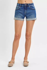Styled outfit view of the DARK RISEN Low Rise Cuffed Shorts, styled with polished comfort for work, travel, and everyday wear, made for women who want repeat outfit options.